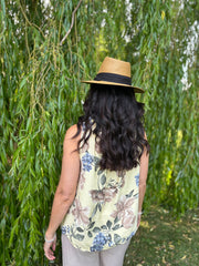 Buttercream Floral Sleeveless Top Tiana
