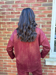 Wine Brushstrokes Shimmer Sweat Top Natalia