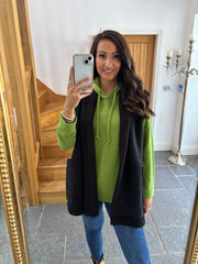 Black Sherpa Textured Gilet