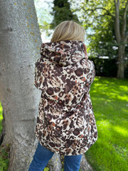 Chocolate Brushed Leopard Jacket Simone