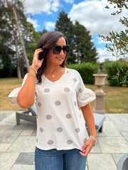 Stone Polka Dot Top Amber