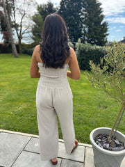 Stone Bubble Cotton Bandeau Jumpsuit