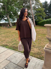 Chocolate Reverse Seam Knit Georgina