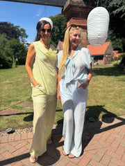 Lemon Embellished Cowl Neck Top Danica