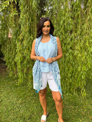 Blue Layered Bubble Cotton Vest Quinn