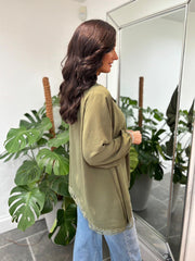 Khaki Pussy Bow Blouse Ellis