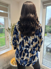 Blue Large Brushed Leopard Blouse Gloria