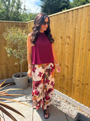 Wine Halter Neck Top Jessie