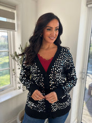 Black Sequin Sparkle Cardi Gemma