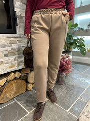 Mocha Straight leg Comfort fit pull on Trousers