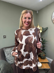 Chocolate Leaf Pattern Top April