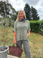 Sage Abstract Pattern Knit Tori