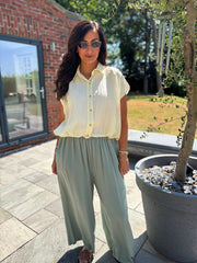 Lemon Bubble Hem Striped Shirt Emma