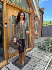 Green Pattern Stripe Shimmer Top Freya