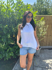 White Halter Neck Top Bethany