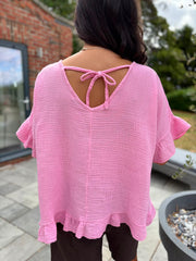 Candy Pink Bubble Cotton Top Kimberly