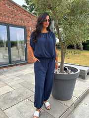 Navy Two Piece Trouser Set Sara