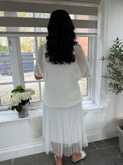 White Pleated Dress Two Piece Jocelyn