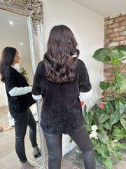 Black Shimmer Layered Top Ellis