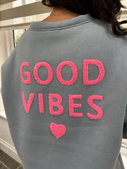 Blue Premium Good Vibes Sweatshirt Alya