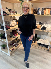 Denim Pull on Slim Leg Drawstring Jeans