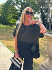 Black Sequin Star Co-Ord Taryn