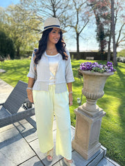 Lemon Bubble Cotton Trousers
