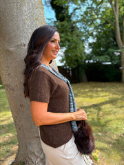 Chocolate Stripe Tie Knit Jayla