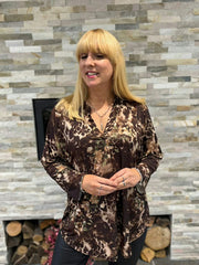 Chocolate Flower Blouse Gloria