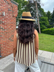 Lemon Striped Sleeveless Top Tiana