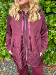Wine Quilted Jacket Eden