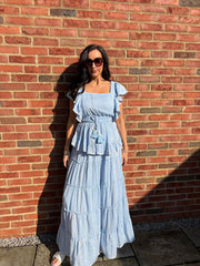 Denim Boho Tiered Skirt Co-Ord Frankie