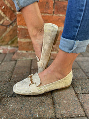 Stone Diamante Chain Loafer