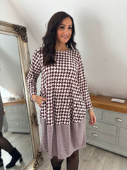 Wine Geometric Dress Maddie