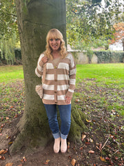 Camel Stripe Cardigan Chloe
