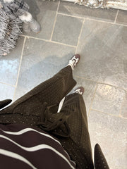 Chocolate Diamante Seam Front Trousers Nina