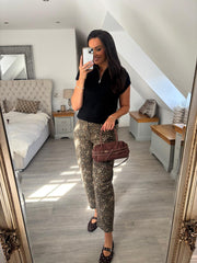 Black Collared Short Sleeve Knit Annie