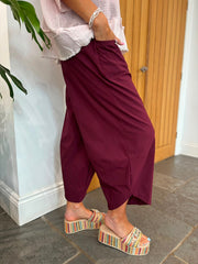 Wine Barrel Leg Pocket Front Trousers