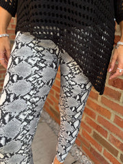 Grey Snake Print Leggings