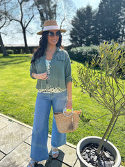 Khaki Lace Detail Jacket Saylor