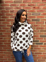 Chocolate Polka Dot Super Soft Sweat Top Lisa