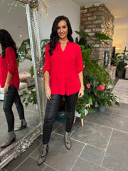 Red Sparkle Blouse Gloria