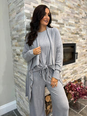 Grey Waterfall Cardi Juliet