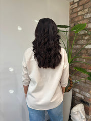 Stone Collared Flower Sweatshirt Angel