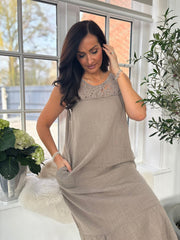 Mocha Lace Detail Dress Saylor