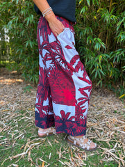 Wine Coastal Palm Trousers Naomi