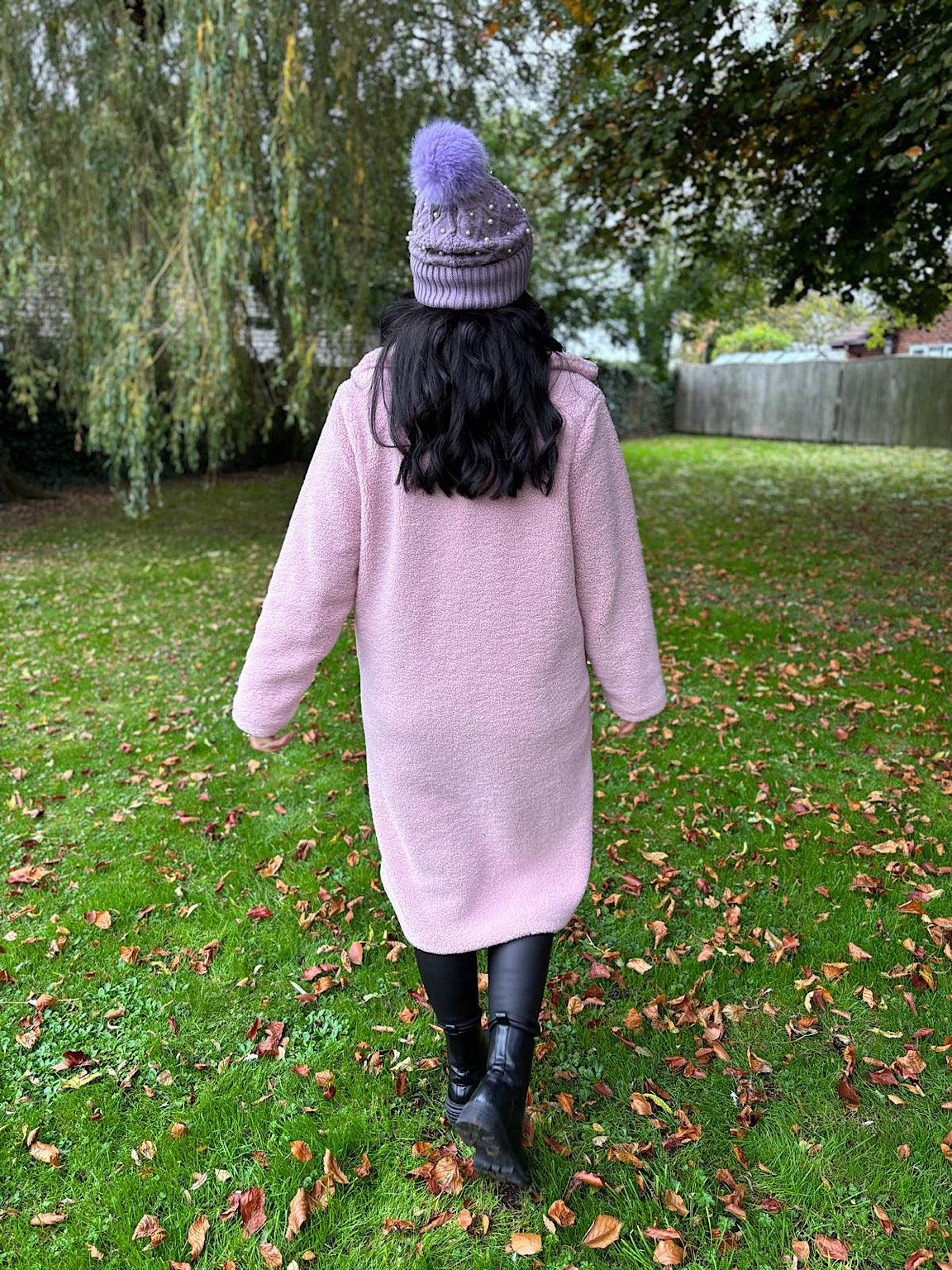 Pink longline teddy coat deals