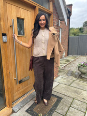 Mocha Chunky Knit Waistcoat Clara
