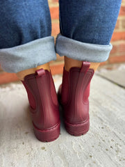 Wine Chelsea Style Wellie Boots