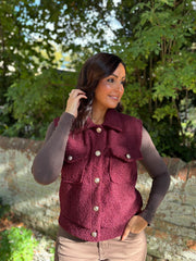 Wine Boucle Gilet Elliott